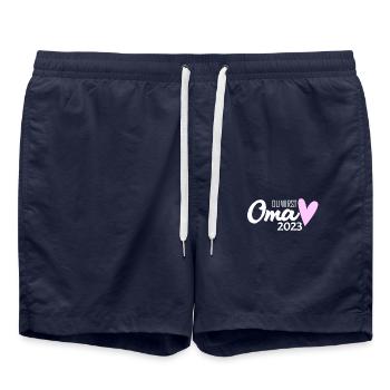 Oma 2023 - Werdende Oma 2023 - Badeshorts - French Navy - Vorne - AI Model Male 185 light (185cm)