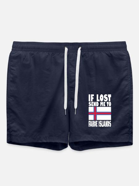 Faroe Islands Flag Saying - Swim Trunks - french navy