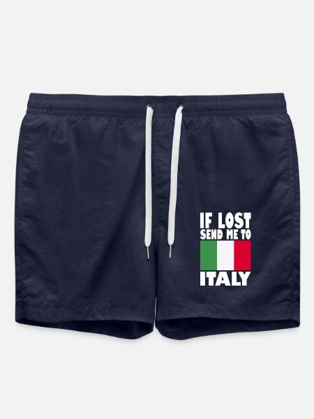 Italy Flag Saying - Swim Trunks - french navy