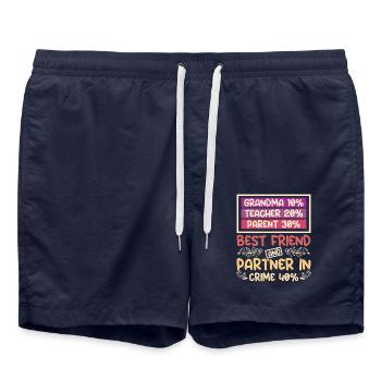 Grandma best friend and partner in crime - Swim Trunks - french navy - Front - AI Model Male 185 light (185cm)
