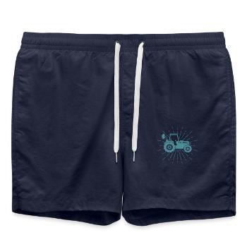 Landwirt Traktor Trecker Design - Badeshorts - French Navy - Vorne - AI Model Male 185 light (185cm)