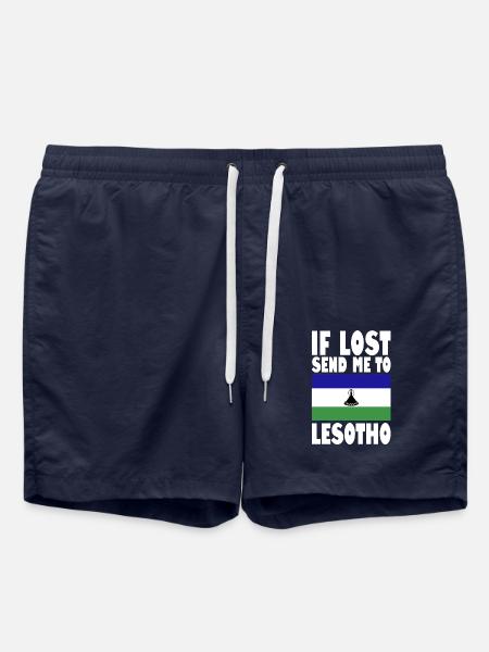 Lesotho Flag Saying - Swim Trunks - french navy
