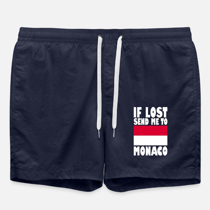 Monaco Flagge Spruch - Badeshorts - French Navy