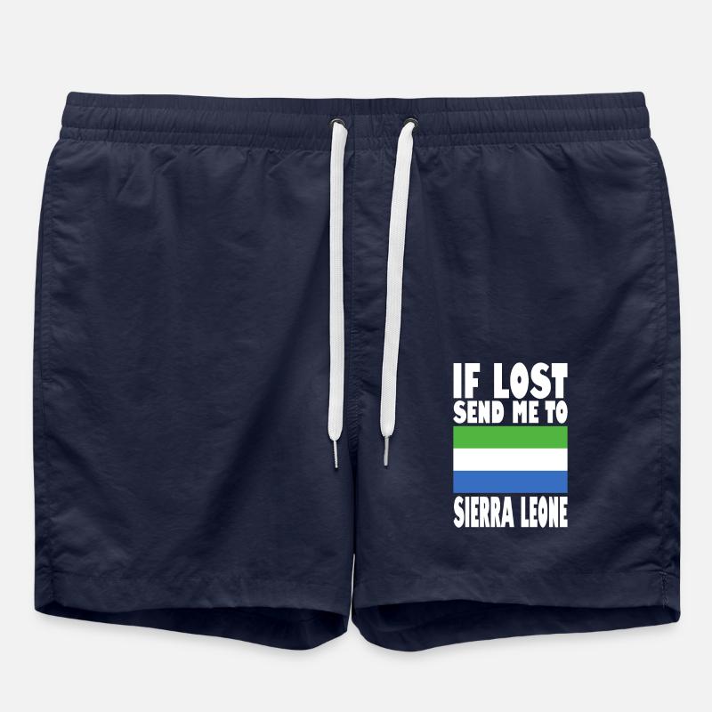 Sierra Leone Flag Saying - Swim Trunks - french navy