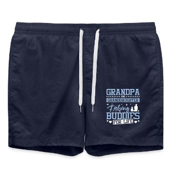 Grandpa and granddaugter fishing buddies for life - Badeshorts - French Navy - Vorne - AI Model Male 185 light (185cm)