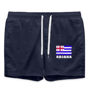 Adscharien Flagge Grunge Adscharien Fahne - Badeshorts - French Navy - Vorne - AI Model Male 185 light (185cm)