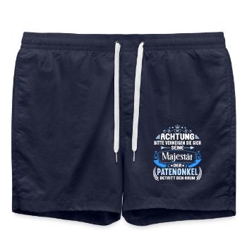 Patenonkel Patententante beste Patenkind der Welt - Badeshorts - French Navy - Vorne - AI Model Male 185 light (185cm)
