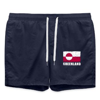Groenland Flag Grunge Groenland Flag - Short de bain - bleu marine - Devant - AI Model Male 185 light (185cm)
