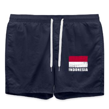 Annonces Flag Grunge Annonces Flag - Short de bain - bleu marine - Devant - AI Model Male 185 light (185cm)