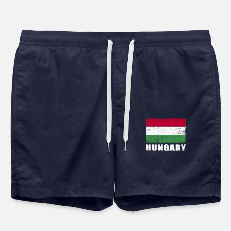 Hongrie Drapeau Grunge Hongrie Drapeau - Short de bain - bleu marine