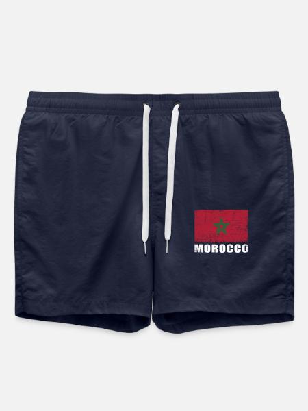 Morocco Flag Grunge Morocco Flag - Swim Trunks - french navy