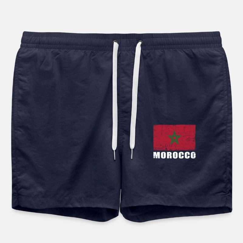 Morocco Flag Grunge Morocco Flag - Swim Trunks - french navy