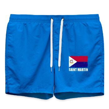 Drapeau de Saint-Martin Grunge Drapeau de Saint-Martin - Short de bain - cobalt blue - Devant