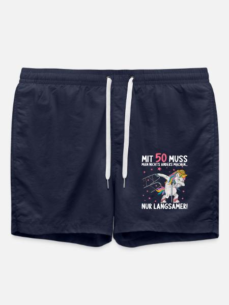 Mit 50 nichts anders nur langsamer 50 Geburtstag - Badeshorts - French Navy