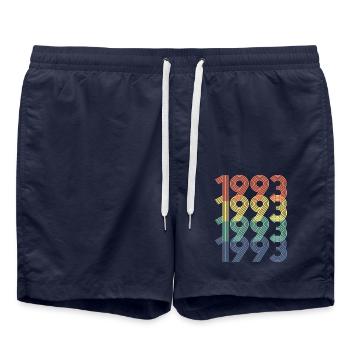 Cool Retro 1993, 30 ans, cadeau de 30e anniversaire - Short de bain - bleu marine - Devant - AI Model Male 185 light (185cm)