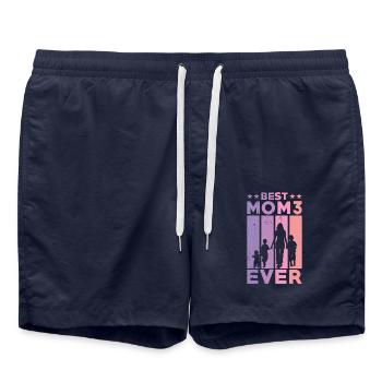 Meilleure mère de tous les temps Retro Three Kids Best - Short de bain - bleu marine - Devant - AI Model Male 185 light (185cm)