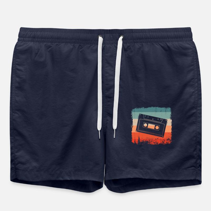 Audio Cassette Retro Tape - Short de bain - bleu marine