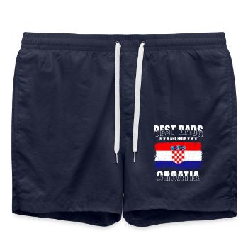 Père croate Croatie Papa - Short de bain - bleu marine - Devant - AI Model Male 185 light (185cm)