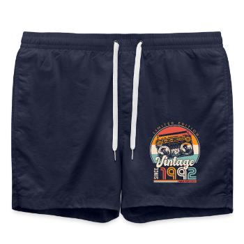 anniversary 30 years retro since 1992 gift 30 years - Swim Trunks - french navy - Front - AI Model Male 185 light (185cm)
