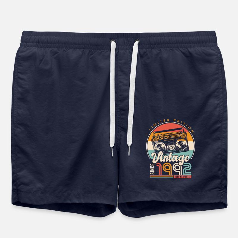 anniversaire 30 ans rétro since 1992 cadeau 30 ans - Short de bain - bleu marine
