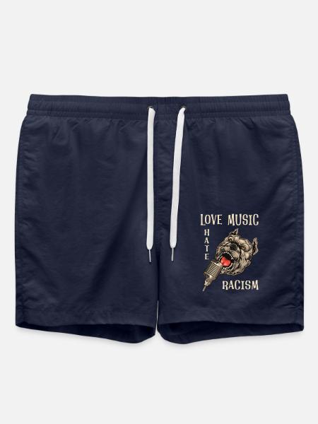 Love music hate racism - Swim Trunks - french navy
