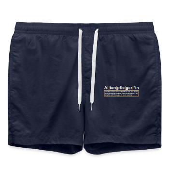 Altenpflegerin Definition - Badeshorts - French Navy - Vorne - AI Model Male 185 light (185cm)