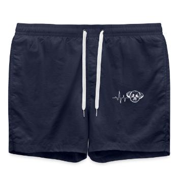 Shih Tzu Hund Herzschlag - Badeshorts - French Navy - Vorne - AI Model Male 185 light (185cm)