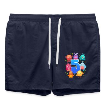 5. Geburtstag | Monster Geburtstag | Monster - Badeshorts - French Navy - Vorne - AI Model Male 185 light (185cm)