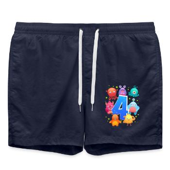 4. Geburtstag | Monster Geburtstag | Monster - Badeshorts - French Navy - Vorne - AI Model Male 185 light (185cm)