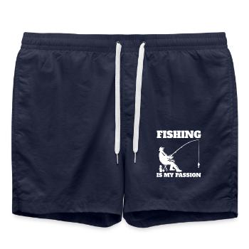 Pêche Hameçons Pêche Pêcheur Pêcheur Pêche - Short de bain - bleu marine - Devant - AI Model Male 185 light (185cm)