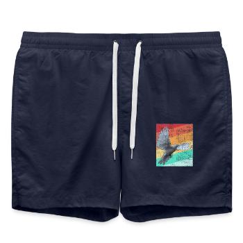Taube Retro Taubenzüchter - Badeshorts - French Navy - Vorne - AI Model Male 185 light (185cm)