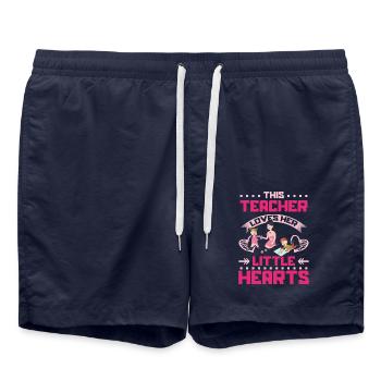 Cette enseignante aime ses petits cœurs - Short de bain - bleu marine - Devant - AI Model Male 185 light (185cm)