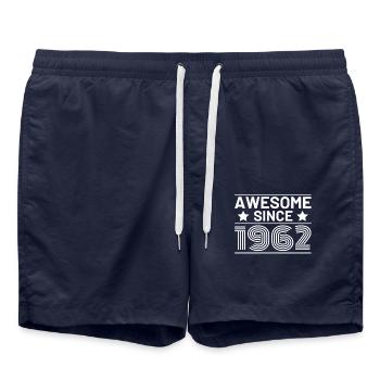 Awesome seit 1962 Geburtstag Retro - Badeshorts - French Navy - Vorne - AI Model Male 185 light (185cm)