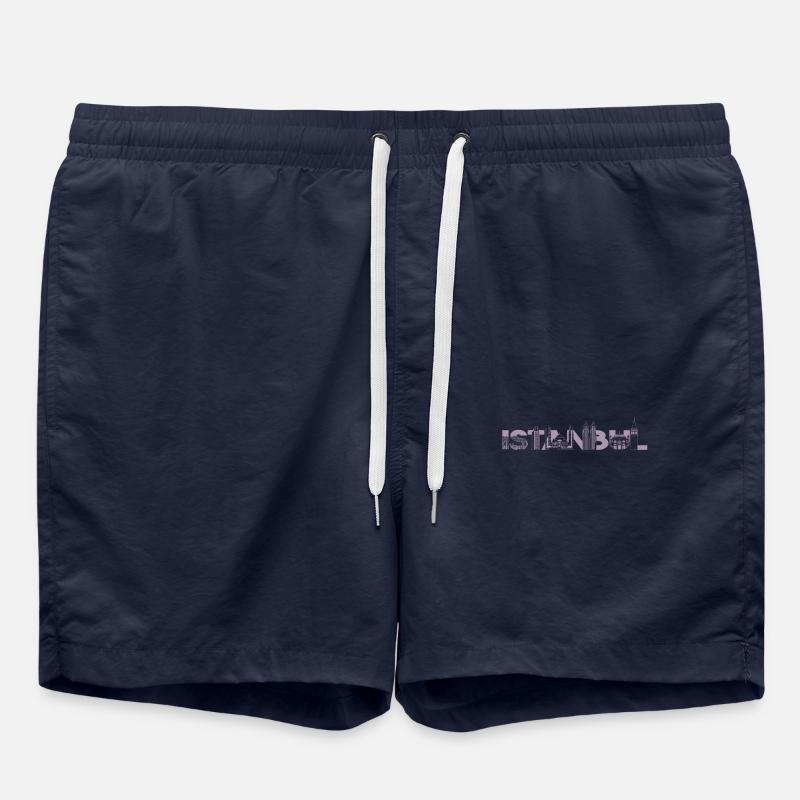Istanbul Skyline Shirt - Swim Trunks - french navy