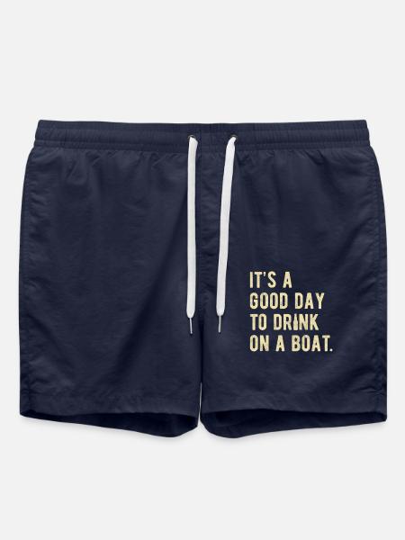 Boot Ausflug Spruch Boot Urlaub Boot Party - Badeshorts - French Navy