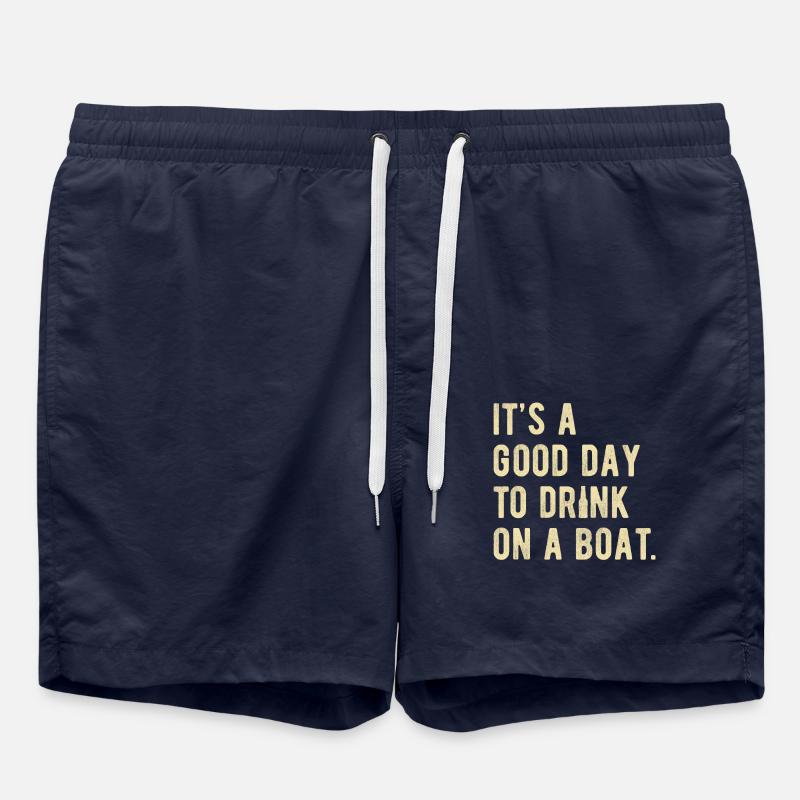 Boot Ausflug Spruch Boot Urlaub Boot Party - Badeshorts - French Navy