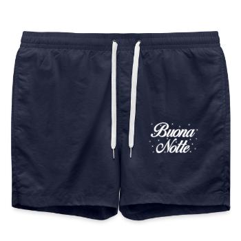 Buona Notte Italie Italien Bonne Nuit - Short de bain - bleu marine - Devant - AI Model Male 185 light (185cm)