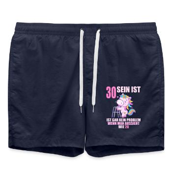 30 sein ist nicht schlimm wenn man 30 Geburtstag - Badeshorts - French Navy - Vorne - AI Model Male 185 light (185cm)