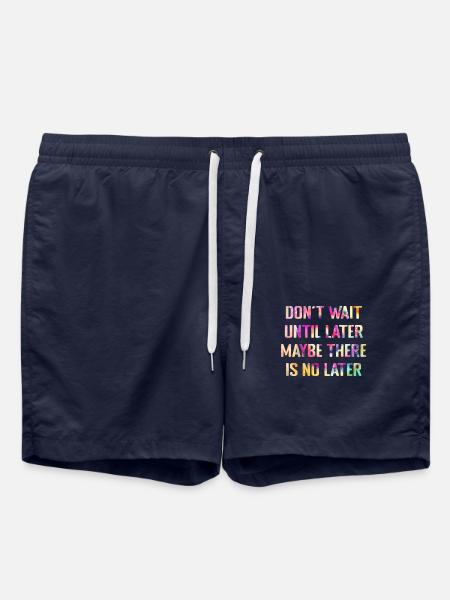 N’attendez pas demain - Short de bain - bleu marine