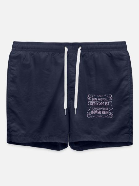 Egal wie voll der Kopf ist Flausen passen immer - Badeshorts - French Navy