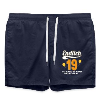 Endlich 19 aber Eltern leben bei mir 19 Geburtstag - Badeshorts - French Navy - Vorne - AI Model Male 185 light (185cm)