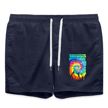Berg Natur Wandern Bergsteigen - Badeshorts - French Navy - Vorne - AI Model Male 185 light (185cm)