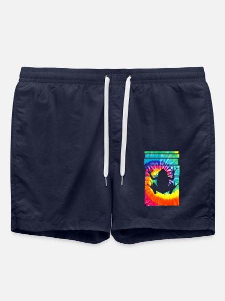 Frog Hippie Tie Dye - Swim Trunks - french navy