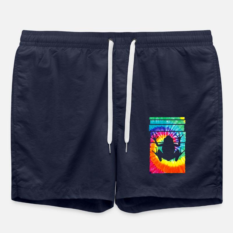 Frog Hippie Tie Dye - Swim Trunks - french navy