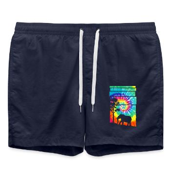 Africa Safari Elephant - Swim Trunks - french navy - Front - AI Model Male 185 light (185cm)