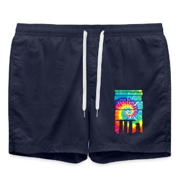 Souvenir de Singapour - Short de bain - bleu marine - Devant - AI Model Male 185 light (185cm)