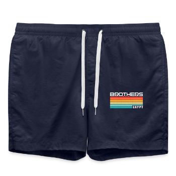 Holiday Trip Egypt Red Sea Brothers - Swim Trunks - french navy - Front - AI Model Male 185 light (185cm)