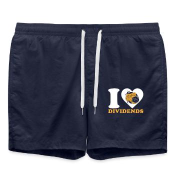 Dividend Shareholder Shares - Swim Trunks - french navy - Front - AI Model Male 185 light (185cm)