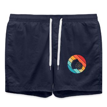 Lemon Fruit Lover Retro Lemonade Gift idea - Swim Trunks - french navy - Front - AI Model Male 185 light (185cm)