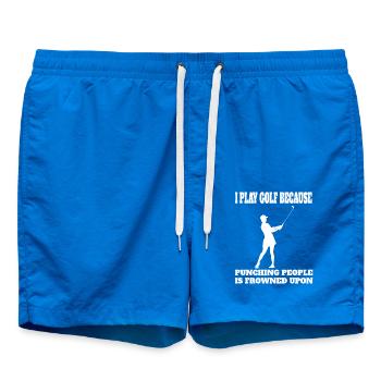 Golf Spruch Golfschläger Golfball Golfspielerin - Badeshorts - Cobalt blue - Vorne